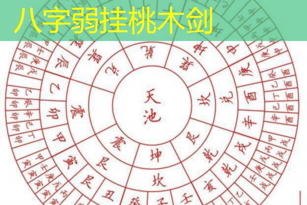  八字弱挂桃木剑